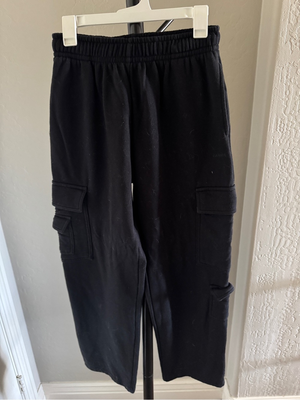 Garage Black Cargo Sweatpants with Utility Pockets